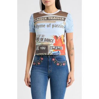 Desigual Dance Trance Knit T-Shirt in Blue Multi at Nordstrom Rack, Size X-Small