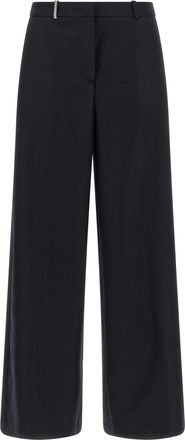 PESERICO Blue Virgin Wool Casual Womens Pants