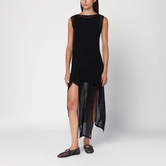Alaia Black knit dress with ruches