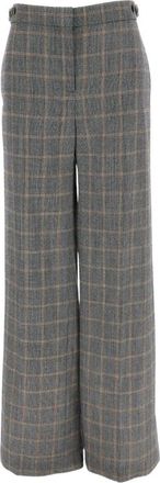 Stella McCartney Wijde Broek - Dames - Wijde Broeken - Grijs - L - Wol - Broeken