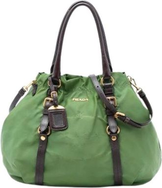 Prada Pre-owned Handbags, female, Green, Size: ONE SIZE Pre-owned Vintage Satchel