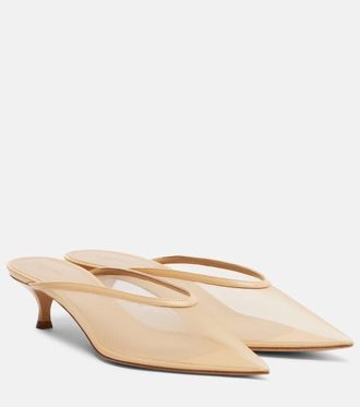 Le Monde Beryl Le Monde B&eacute;ryl Venetian leather-trimmed mules