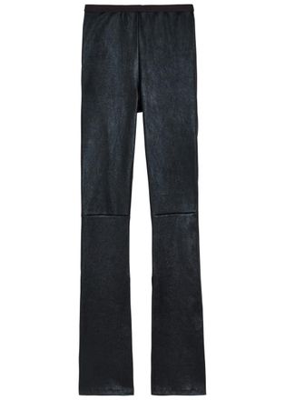 Rick Owens Carmen Flared-leg Leather-blend Trousers - Black - 44 (UK12 / M)