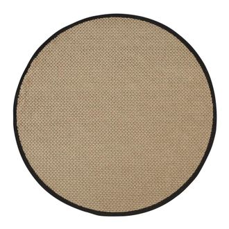 Maisons du monde Alfombra redonda de polipropileno tejido beige y negro D. 160