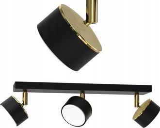 OEM L&aacute;mpara De Techo Plaf&oacute;n De Techo Foco De Techo Negro Oro Gx53 L&aacute;mpara Led Pulida