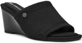 Anne Klein Capley Wedge Sandal in Black Knit at Nordstrom Rack, Size 7.5