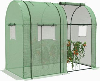 OUTSUNNY Invernadero De Jard&iacute;n Invernadero Resistente Con 4 Ventanas 2 Puertas Con Cremallera Anti-uv Para Cultivo De Plantas En Patio 185x94x150 Cm - Outsunny