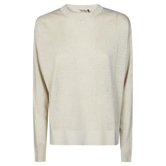 Max Mara Smmfervore Maglia GC Over Lino - female - Max Mara - Round-neck Knitwear - White - XS - Knitwear