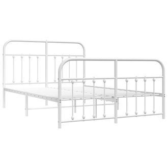 Berkfield Home Metal Bed Frame with Headboard & Footboard White 140x190 cm