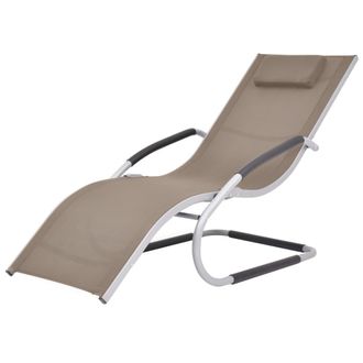 vidaXL Tumbona Con Coj&iacute;n Aluminio Y Textilene Gris Taupe Vidaxl