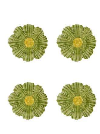 Bordallo Pinheiro Plato de Postre Cosmos Maria Flor - Set 4 pzs
