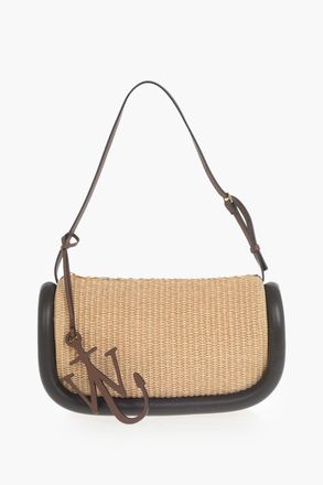 J.W.Anderson Raffia Shoulder Bag THE BUMPER With Leather Trims J.W.Anderson