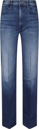 Mother Hustler Roller Sneak Jeans - Dames - Loose Fit Jeans - Blauw - W28 - Katoen - Jeans