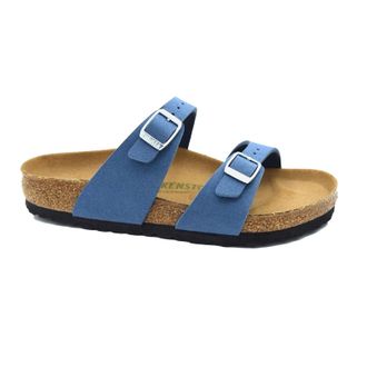Birkenstock Sydney BS Synthetic Unisex Slides Sandals - Soft Birki Vegan Elemental Blue - Size:UK 4.5