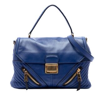 Miu Miu Pre-owned Miu Miu Quilted Nappa Biker Top Handle Bag Ladies 8T0GQU0R05RUN4N2