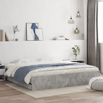 Berkfield Home Bed Frame with Drawers without Mattress Concrete Grey 180x200 cm Super King