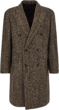 Tagliatore Brown Peaked Lapel Coat