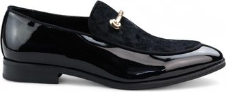Infinity Leather Heren nette zwarte loafers met leren voering en fluwelen instappers