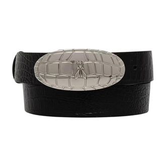 Patrizia Pepe Cintur&oacute;n de piel con efecto cocodrilo - Accessories - Mujer - Negro - XS