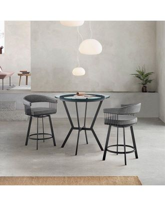 Armen Living Naomi And Chelsea 3Pc Counter Height Dining Set