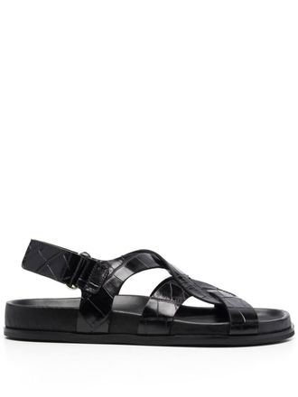 Toteme Sandalen met krokodillen-reli&euml;f - Zwart