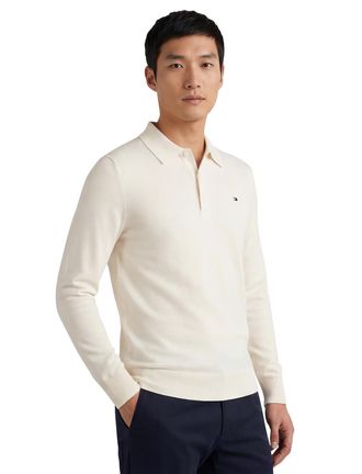 Tommy Hilfiger trui katoen normale fit effen beige