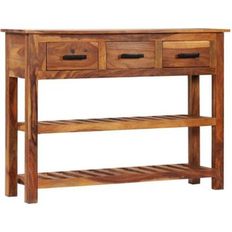 vidaXL Aparador Con 3 Cajones Madera Maciza De Acacia 110x30x80 Cm Vidaxl