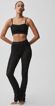 Alo | Airlift Mesh High-Waist Cherish Legging in Black, Size: Medium