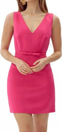 Adelyn Rae Satin Fit And Flare Dress In Hot Pink