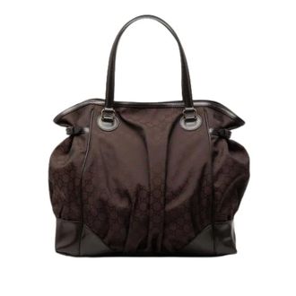 Gucci Pre-owned Tote Bags, female, Brown, Size: ONE SIZE Pre-owned Vintage Nylon Tote
