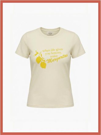 Nooki Design Womens Margarita T Shirt-Cream - Size: 10/8