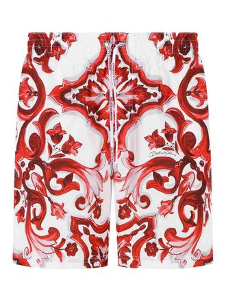 Dolce & Gabbana Maiolica Print Polyester Medium Boxer Shorts