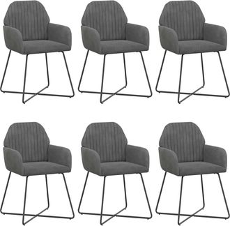 vidaXL Sillas De Comedor 6 Uds. Terciopelo Gris Oscuro 55 X 50 X 84 Cm Vidaxl