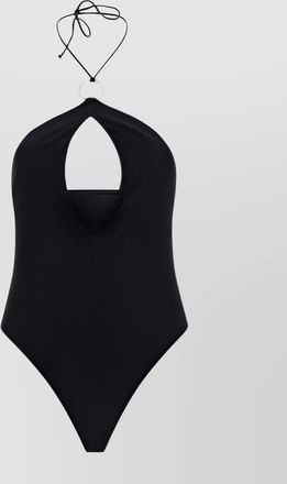 Os&eacute;ree glitter ribbon halter swimsuit