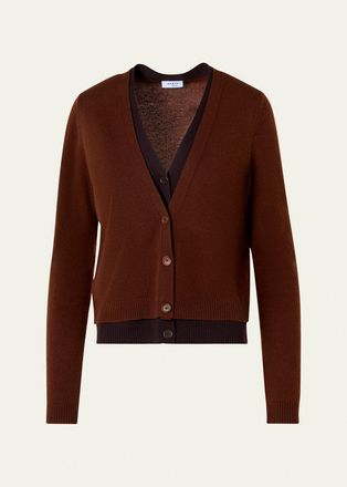 Akris Wool-Cashmere V-Neck Cardigan