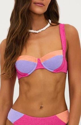 Beach Riot Brooks Metallic Colorblock Underwire Bikini Top in Coral Bay Colorblock at Nordstrom Rack, Size X-Large