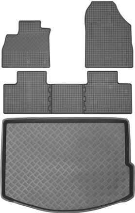 OEM Renault Scenic Iv Minivan De 2017 Set - Alfombrillas De Goma Para Coche + Alfombrilla Para Maletero