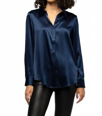 Max & Moi Womens Perlegging Button Down Shirt In Black