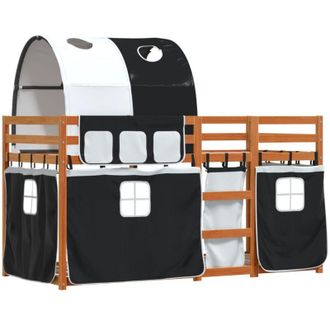 vidaXL Bunk Bed without Mattress White&Black 80x200 cm Solid Wood Pine Vidaxl