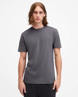 AllSaints Mens Cotton Brace Brushed Cotton Crew Neck T-Shirt, Size: XS