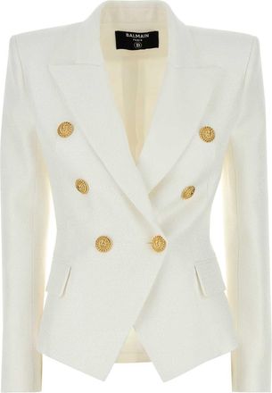 Balmain White Viscose Blend Blazer