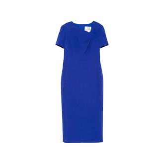 Roland Mouret Asymmetric Pleated Midi Dress