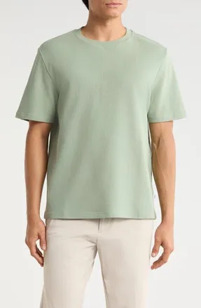 Wax London Dean Boxy Textured Organic Cotton T-Shirt in Sage at Nordstrom, Size Xx-Large