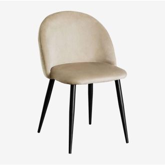 Sklum Silla de comedor en terciopelo Kana SKLUM Marrón Trigo