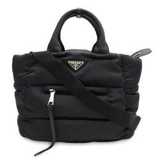 Prada Black Nero Nylon Leather Shoulder Bag Tote Bag (Pre-Owned)