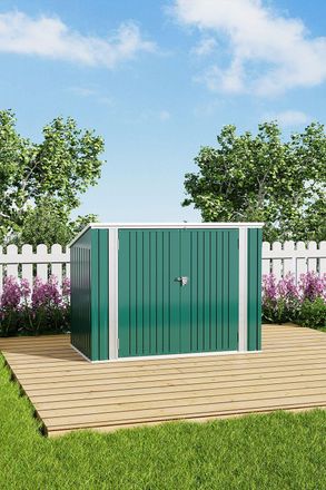 Living and Home Steel Bin Enclosure Storage Shed in Green