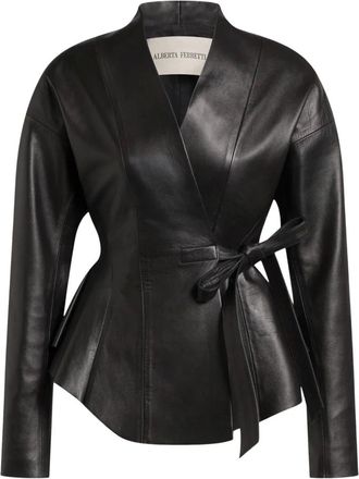 Alberta Ferretti Giacca in Pelle - Jackets - Mujer - Negro - S