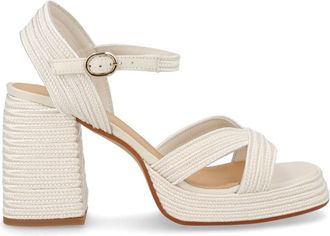 Castaner Neutrals Valley Crisscross Metallized Polyester Sandals
