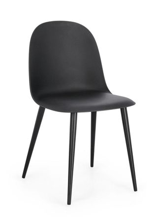 BIZZOTTO Silla de comedor de acero negro y polipropileno
