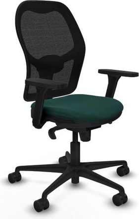 Piqueras y Crespo Piqueras Y Crespo - Jorquera Sincro Malla Negra Similpiel Verde Botella Brazos 3d Base Nailon Ruedas 65mm Nailon